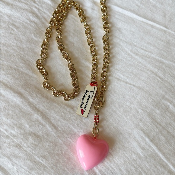 Roxanne Assoulin The Happy Heart Goldtone & Enamel Necklace - pink / long - Picture 5 of 6